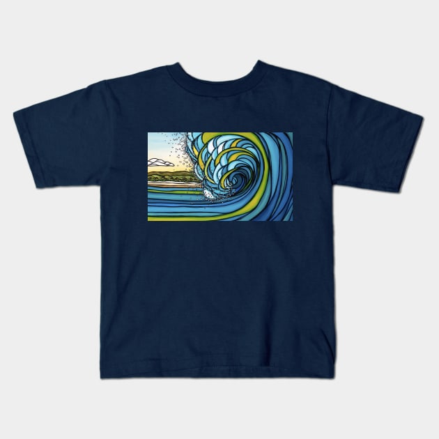 Ride the Wave Kids T-Shirt by scotthurren1111